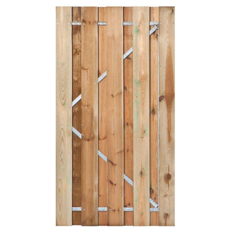 Tuindeur grenen recht met stalen frame groen geimpregneerd (140 x 195 cm)