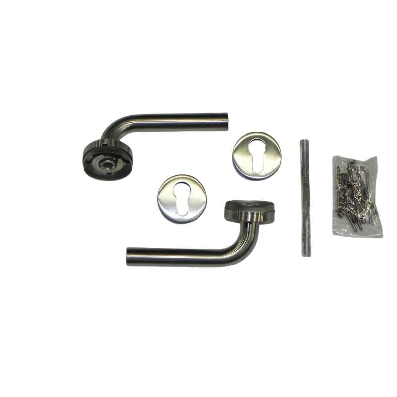 Deurkruk met rozetten voor tuindeur - stift 120 mm