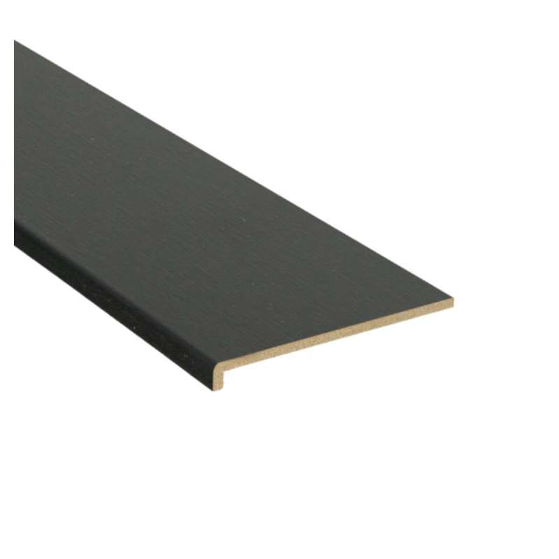 Afwerklijst L-kap - Vasteras Zwart Houtnerf - 100 x 10 mm 305 cm