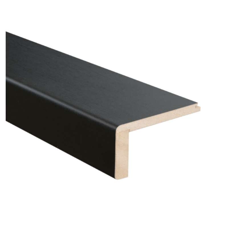 Uitloopprofiel doorlopend - Vasteras Zwart Houtnerf - 121 x 6,3 cm
