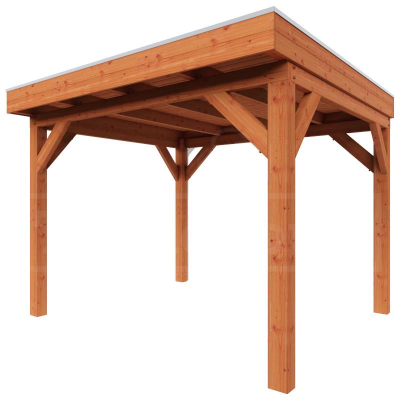 Zelfbouwpakket Douglas - Plat dak traditioneel 3150 x 3350 x 2600 mm