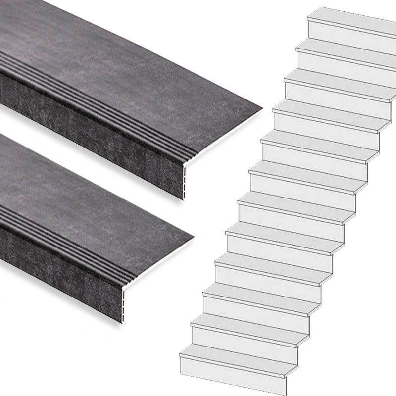 Traprenovatie set - rechte trap - 12 treden SPC toplaag Beton zwart
