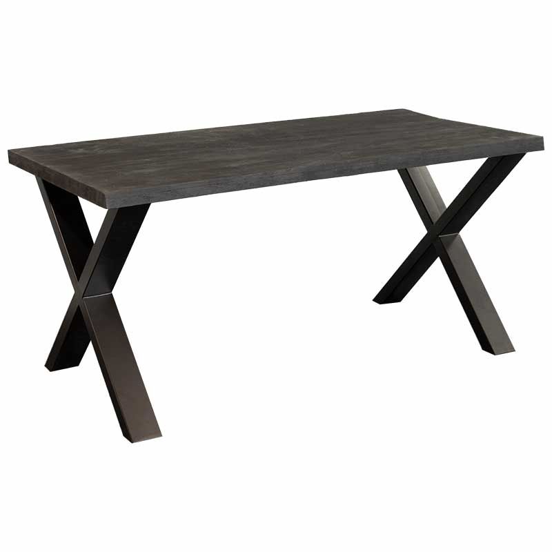 Eettafelblad massief Mango zwart - 180 x 90 x 78 cm - Bladdikte 4,0 cm