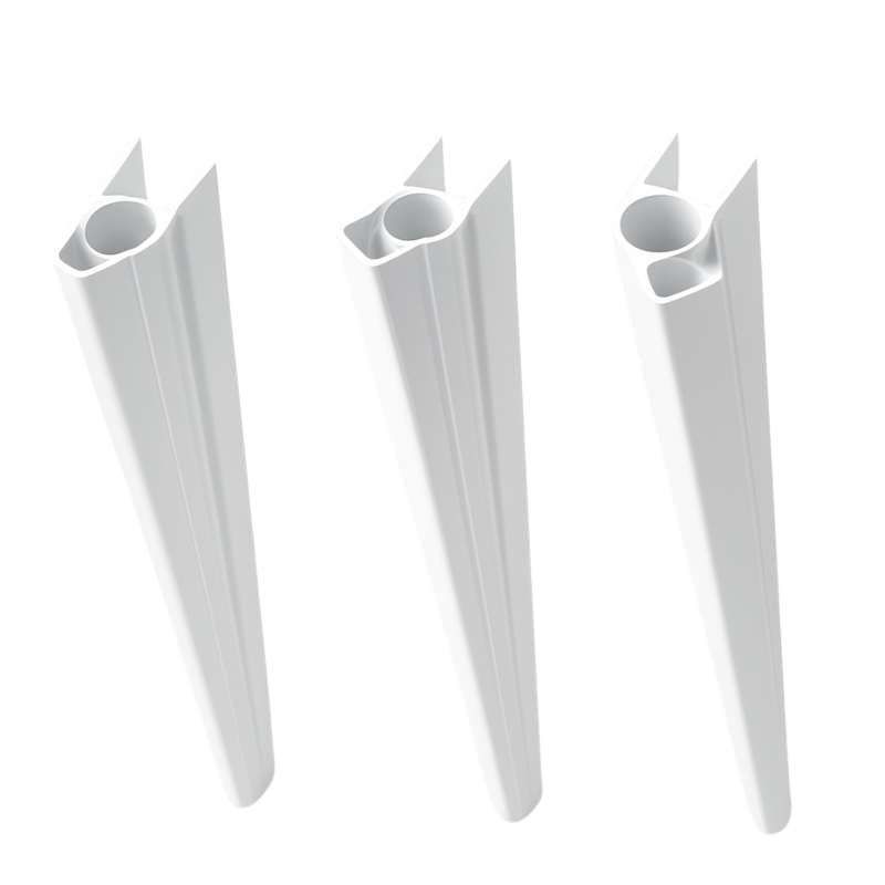Draaibaar adapterprofiel zelfbouw Modular/Mix & Match wit aluminium 2,5 x 5,5 x 200 cm