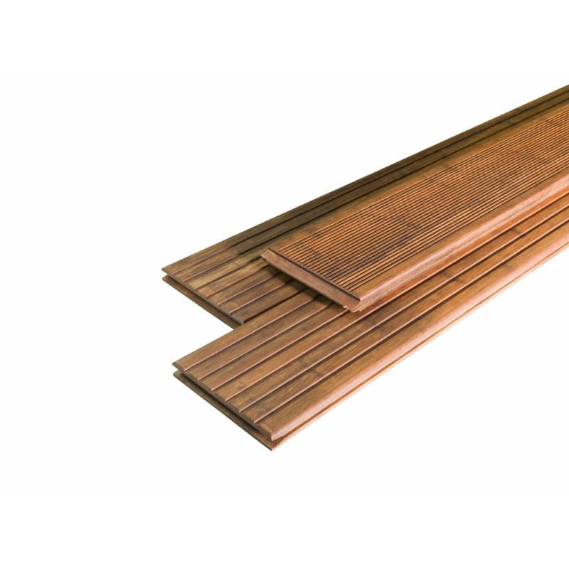 Vlonderplank bamboe Primus geolied coffee 2,0 x 14 cm groef/fijne ribbel