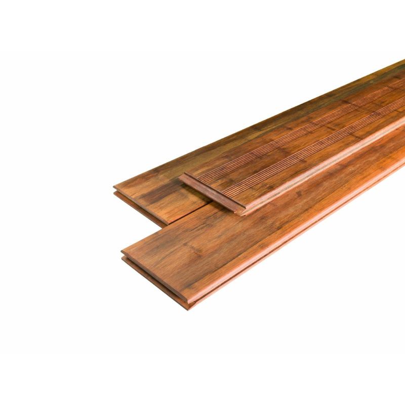Vlonderplank bamboe Select geolied coffee 2 x 14 cm fijne ribbel/vlak (2,2 mtr)