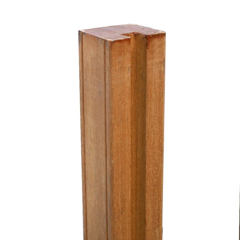 Begin of eindpaal rabatsysteem hardhout Bankirai 9 x 9 cm