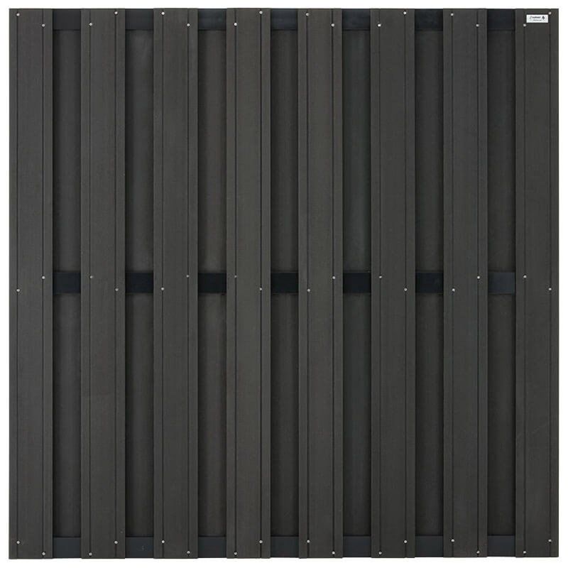 Schutting composiet Design antraciet met antraciet aluminium frame (180 x 180 cm)