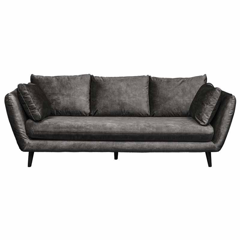 3 zitsbank - Runda - velours Adore antraciet 67
