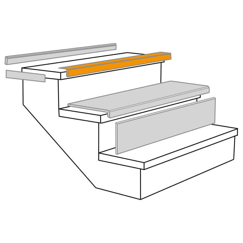 Uitloopprofiel - Trapkant aluminium - 15 x 40 mm (100 cm)