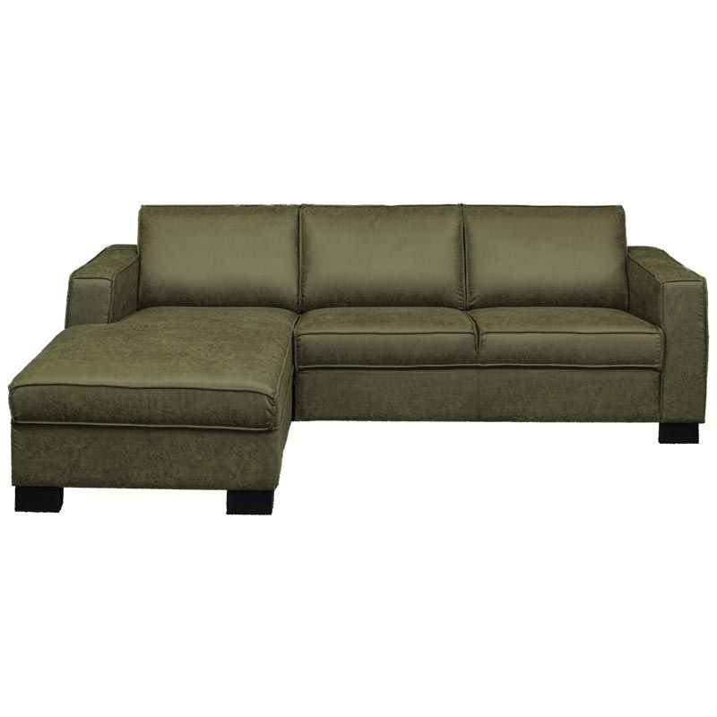 Loungebank - Shuffle - links - leer Dalton groen 14