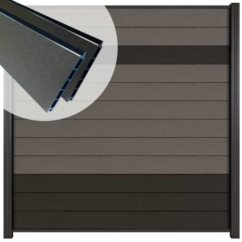 Schutting composiet Mix & Match antraciet/ rock grey (180 x 180 cm)