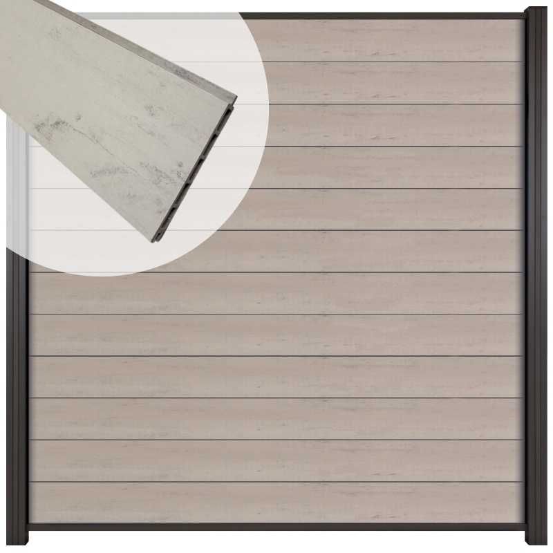 Schutting composiet Mix & Match bicolorgrijs (180 x 180 cm)