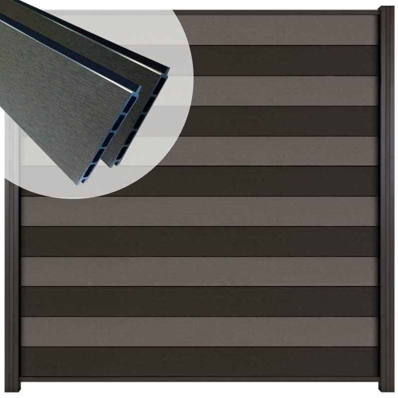 Schutting composiet Mix & Match rock grey/ antraciet (180 x 180 cm)
