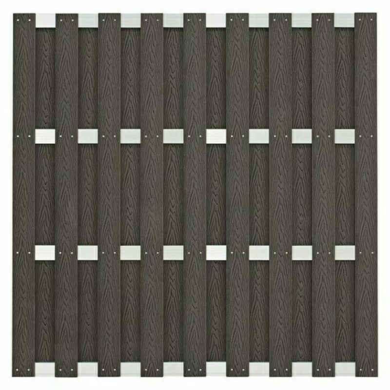 Schutting composiet Milaan antraciet met blank aluminium frame (180 x 180 cm)