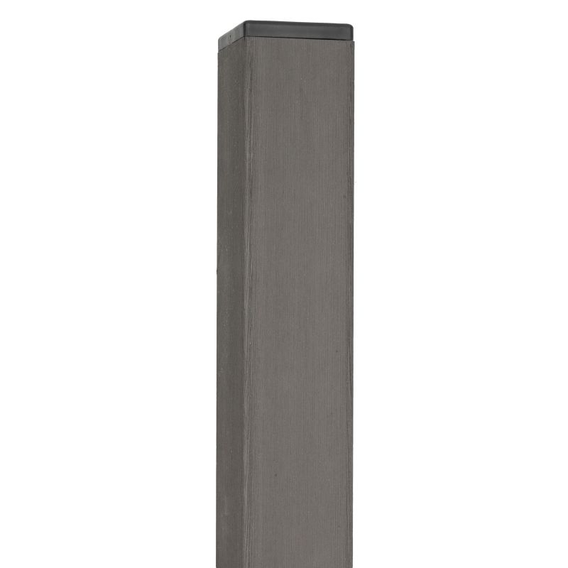 Tuinpaal composiet Basic antraciet met houten kern 6,8 x 6,8 x 185 cm