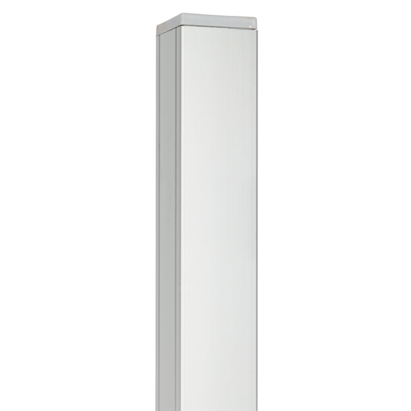 Tuinpaal blank aluminium met cypresse kern (8,8 x 8,8 cm) extra verstevigd