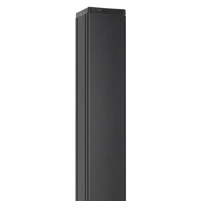 Tuinpaal zwart aluminium met cypresse kern 6,8 x 6,8 cm