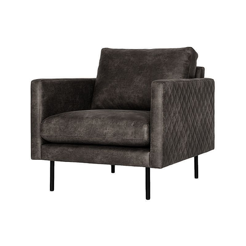 Fauteuil - Daisy - met doorgestikte armleuning - leer Colorado antraciet 01