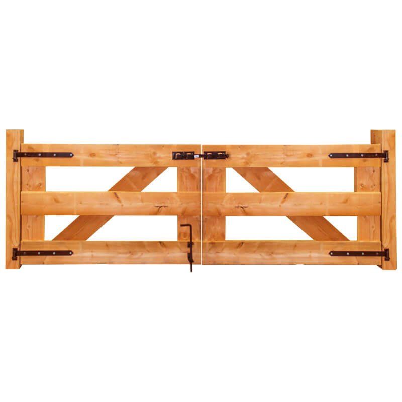 Dubbele poort Douglas incl. zwart beslag (300 x 100 cm) dikte 4,5 cm