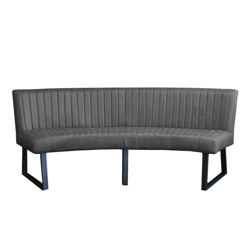 Eetkamerbank - Hengelo - lederlook Missouri antraciet 09 - geschikt voor ovale tafel 200 cm