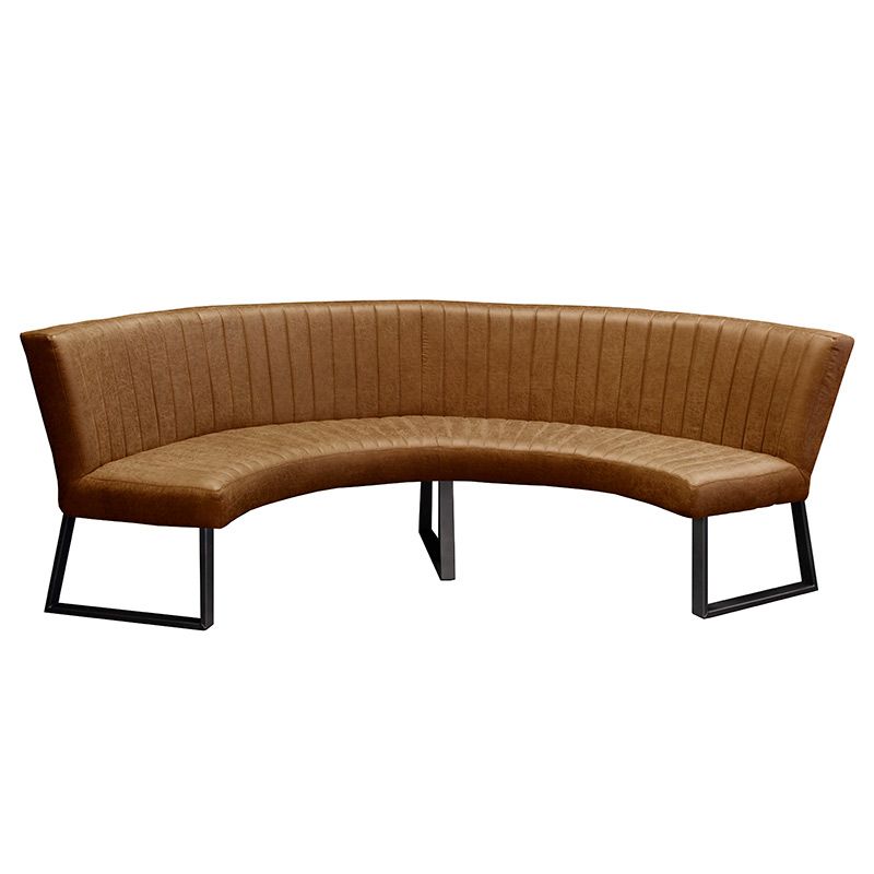 Eetkamerbank - Hengelo - lederlook Missouri cognac 03 - geschikt voor tafel 130 cm