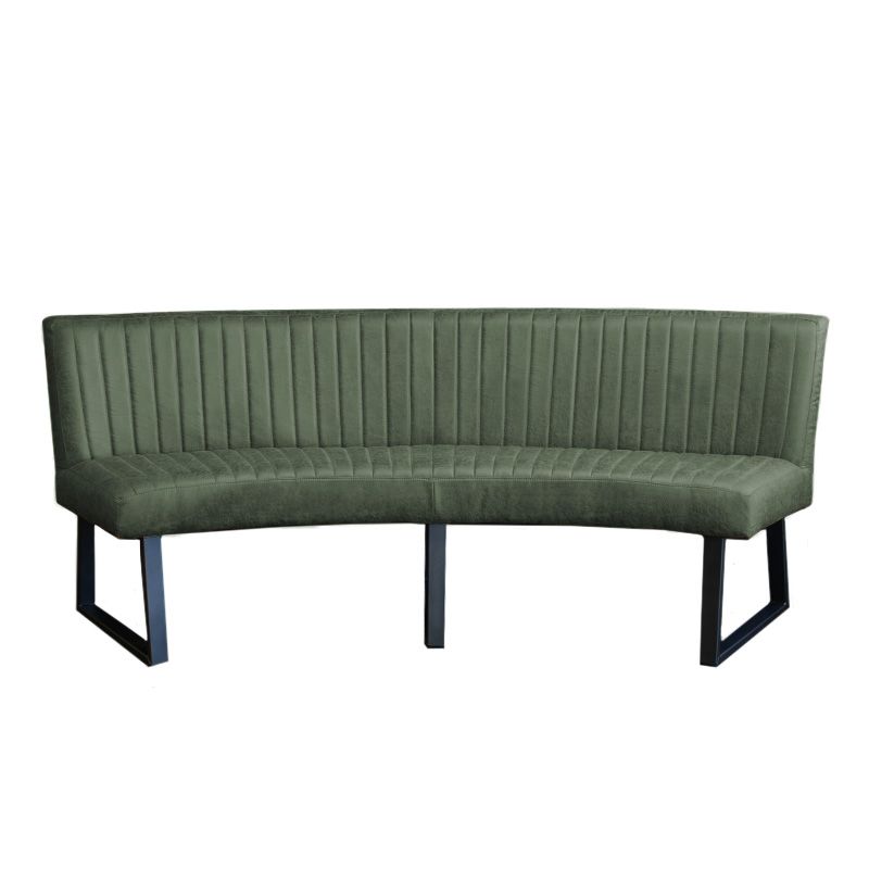 Eetkamerbank - Hengelo - lederlook Missouri groen 10 - geschikt voor ovale tafel 240 cm