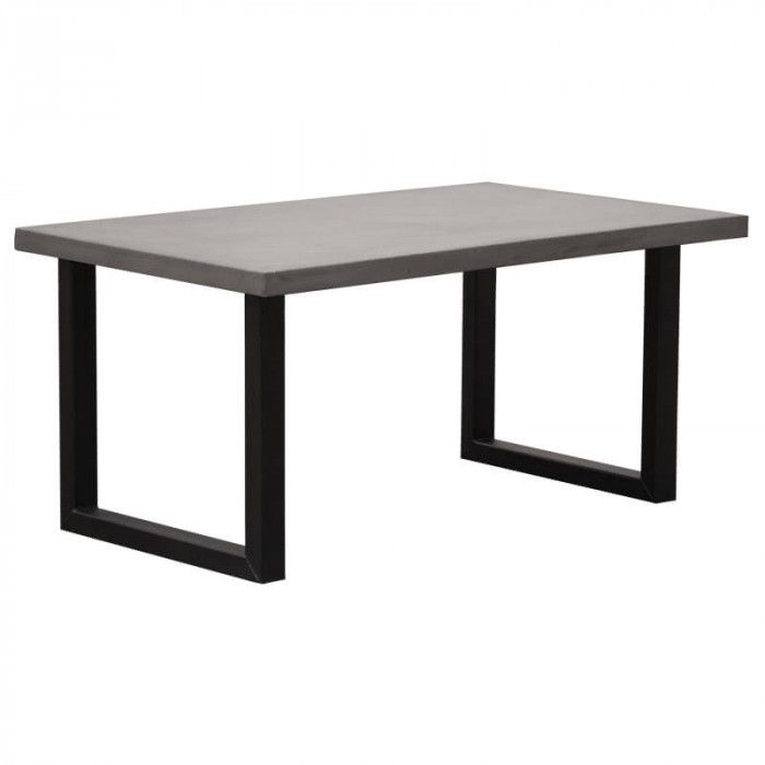 Eettafel betonlook - 180 x 100 cm - Bladdikte 5 cm - U-poot