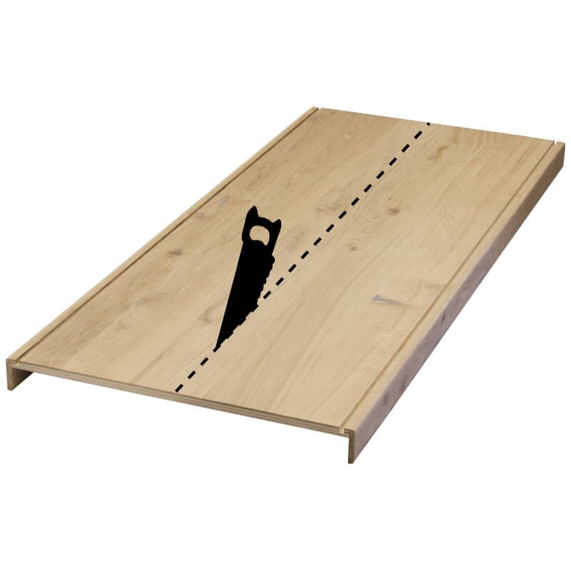 Overzettreden met neus (2 stuks) - Eikenhout 4 mm toplaag rustiek - Met sleuf voor antislipstrip - 140 x 60 cm