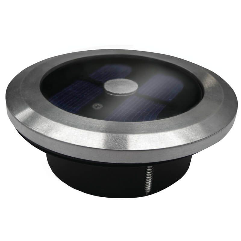 Grondinbouwspot Led rond met Solar paneel