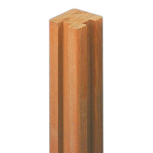 Hoekpaal rabatsysteem hardhout bankirai 7 x 7 cm