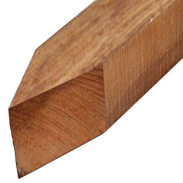 Paal hardhout Azobe 5 x 5 cm (150 cm) gepunt gezaagd