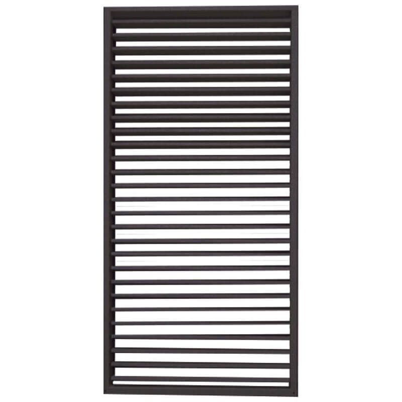 Schutting shutter hardhout keruing met verstelbare lamellen zwart (90 x 180 cm)