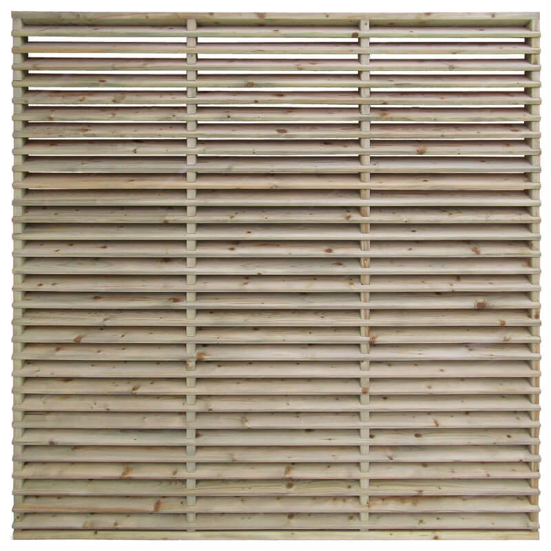 Schutting vuren Trend louvre recht 30L groen geimpregneerd (180 x 180 cm) schermdikte 6,8 cm