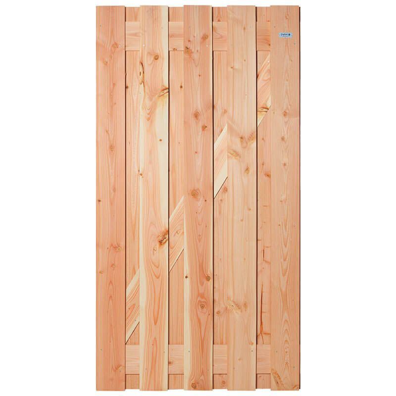 Tuindeur Douglas recht rvs (100 x 200 cm) gezaagd schermdikte 4,5 cm