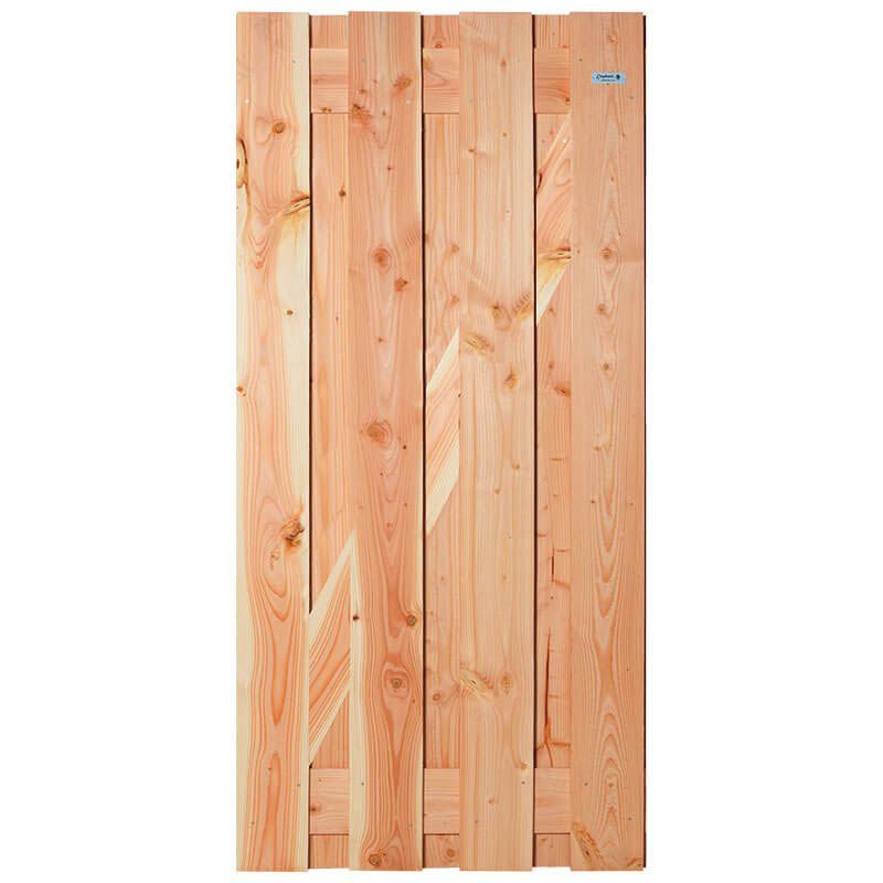 Tuindeur Douglas recht rvs (90 x 180 cm) geschaafd schermdikte 4,8 cm