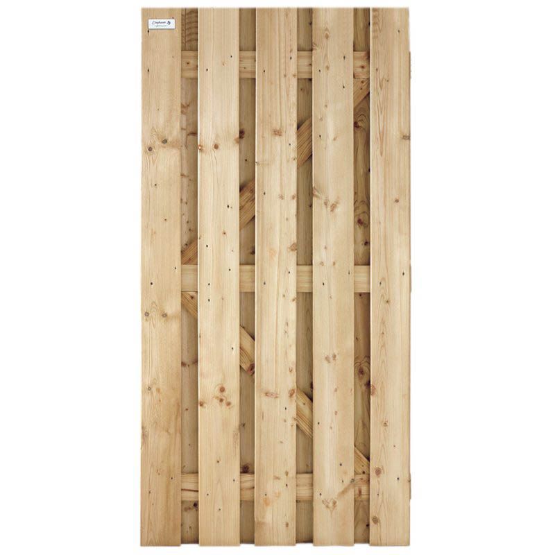 Tuindeur verduurzaamd vuren - Recht groen geimpregneerd (90 x 180 cm) geschaafd dikte 4,7 cm