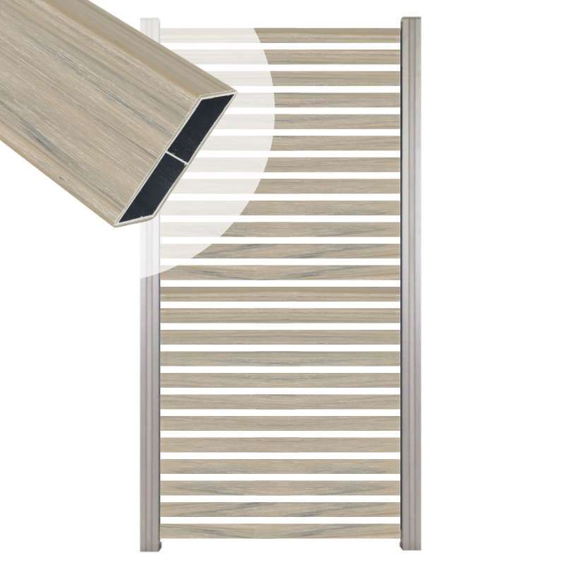 Zelfbouw schutting Louvre Rhombus grijs - tbv grijs aluminium palen (90 x 180 cm)