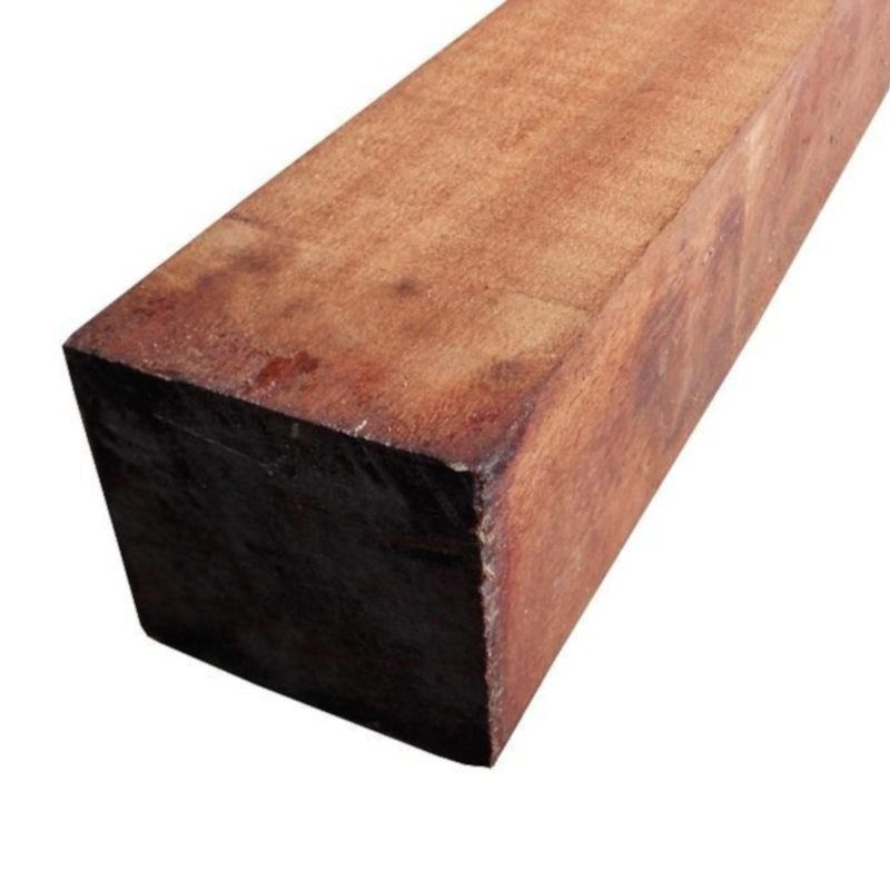 Paal hardhout Angelim 10,0 x 10,0 cm gezaagd