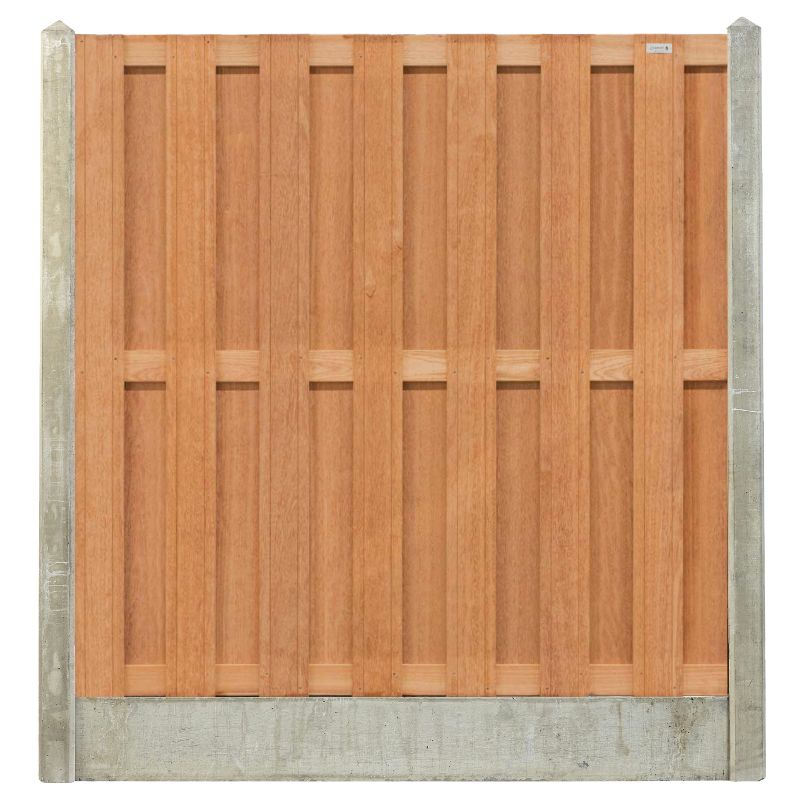 Hout & Beton schutting grijs - Hardhout keruing 15L (197 x 200 cm) dikte 3,9 cm