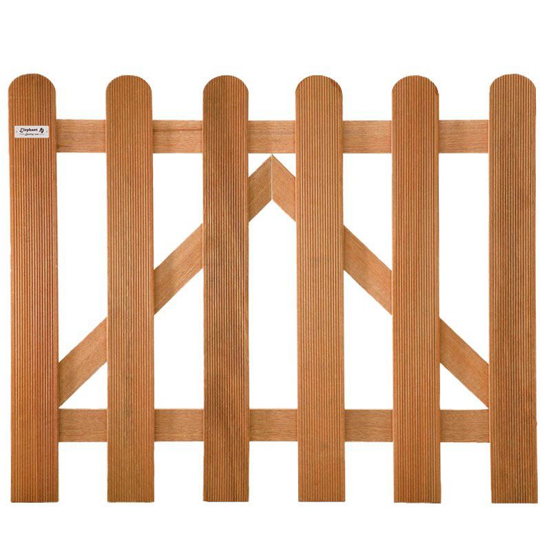Tuinpoort hardhout bankirai Classic recht rvs (100 x 80 cm) ribbel