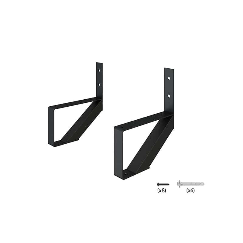 Tuintrap staal zwart - Trapbalk 1 trede (2 stuks)