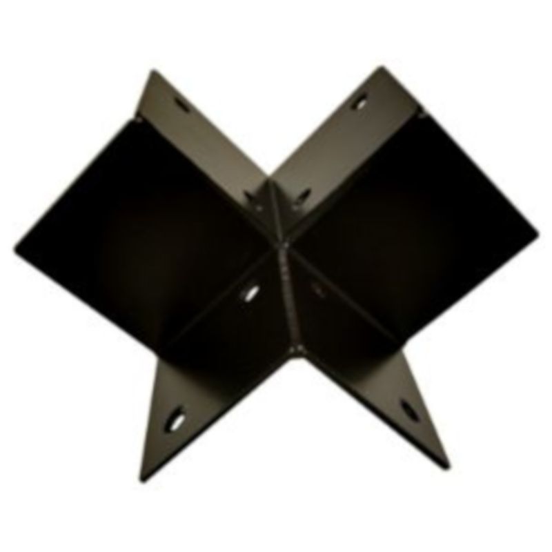 Houtverbinding drieweg - verzinkt en zwart gepoedercoat - 85 x 85 mm