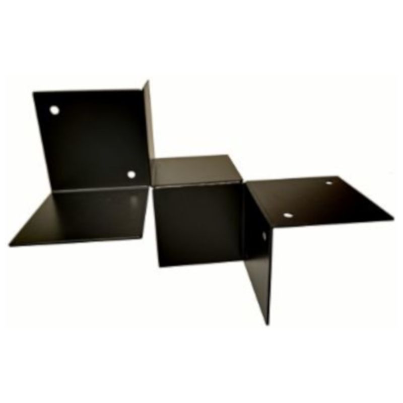 Houtverbinding vierweg - verzinkt en zwart gepoedercoat - 115 x 115 mm