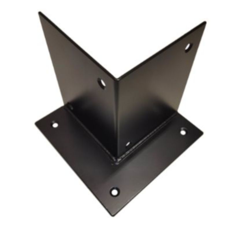 Houtverbinding voetstuk - verzinkt en zwart gepoedercoat incl. bevestigingsmateriaal - 205 x 205 mm