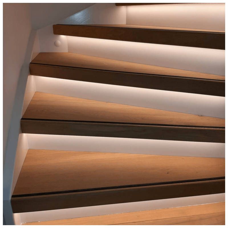 Trapverlichting LED-strip compleet 130 cm - Set tbv 15 treden - Warm wit