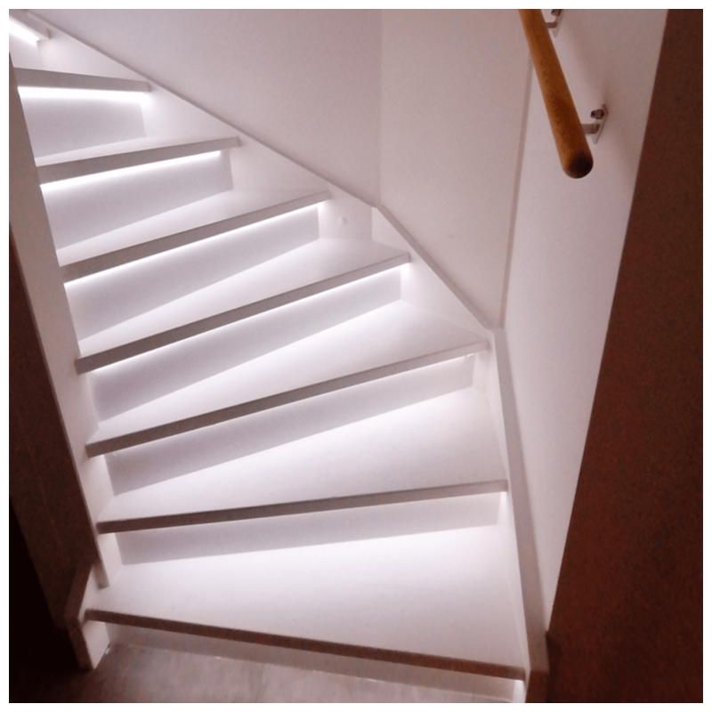 Trapverlichting LED-profiel compleet 130 cm - Set tbv 15 treden - Helder wit