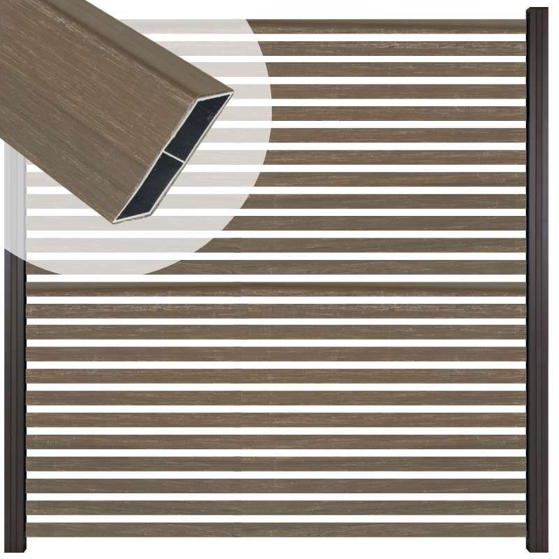 Zelfbouw schutting Louvre Rhombus ipé - tbv antraciet aluminium palen (180 x 180 cm)