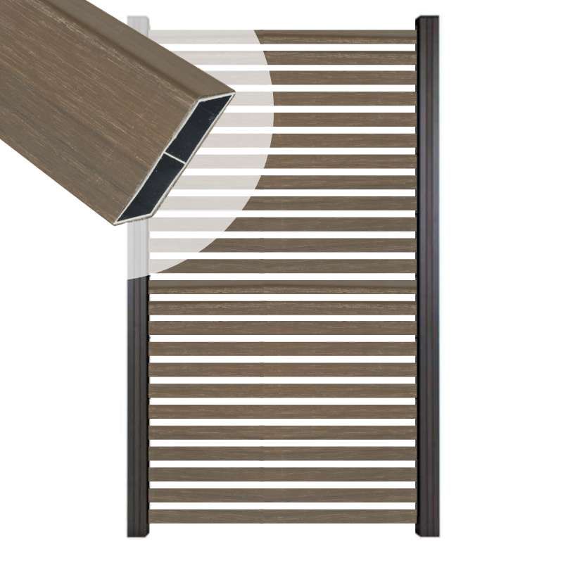 Zelfbouw schutting Louvre Rhombus ipé - tbv antraciet aluminium palen (90 x 180 cm)