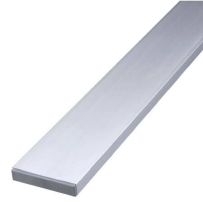 Ligger aluminium blank aluminium met 2 eindkappen 180 cm
